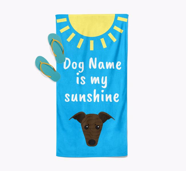 Personalised Pool Towel '{dogsName} is my Sunshine'